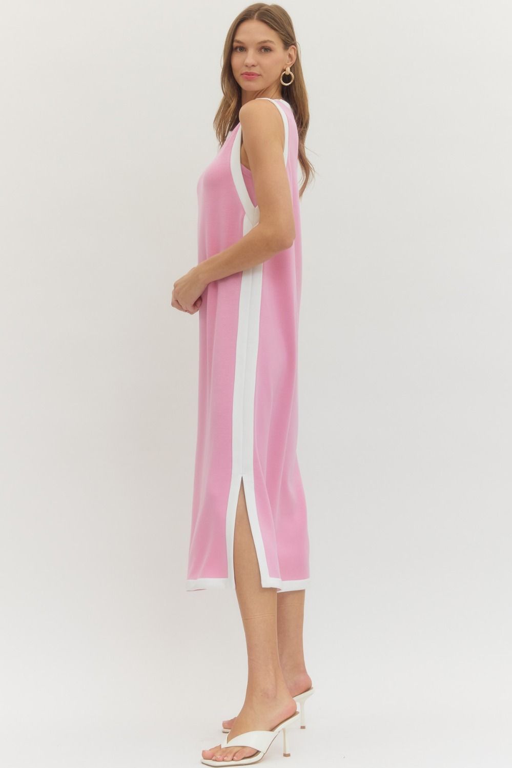 D28829 - Contrast Binding Midi Dress-06-Dresses/Jumpsuits-Entro-Krista Anne's Boutique, Women's Fashion and Accessories Located in Oklahoma City, OK and Black Mountain, NC