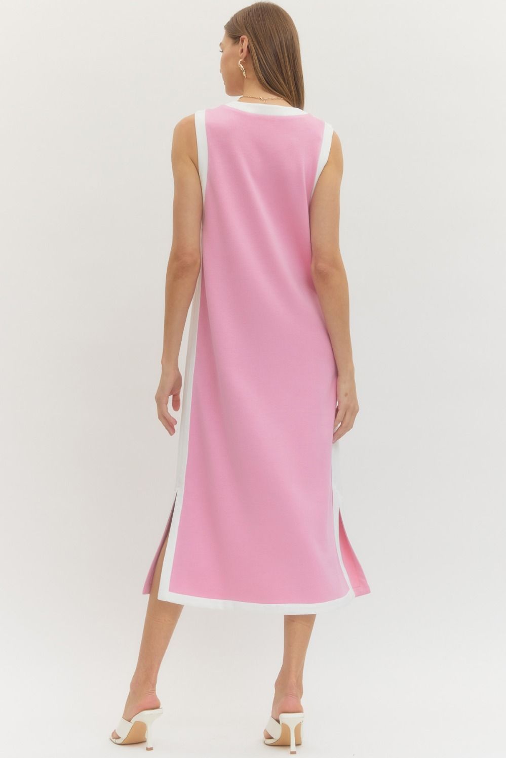 D28829 - Contrast Binding Midi Dress-06-Dresses/Jumpsuits-Entro-Krista Anne's Boutique, Women's Fashion and Accessories Located in Oklahoma City, OK and Black Mountain, NC