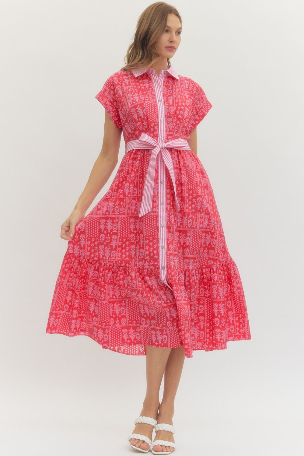 D29488 - Bandana Print Dress-06-Dresses/Jumpsuits-Entro-Krista Anne's Boutique, Women's Fashion and Accessories Located in Oklahoma City, OK and Black Mountain, NC