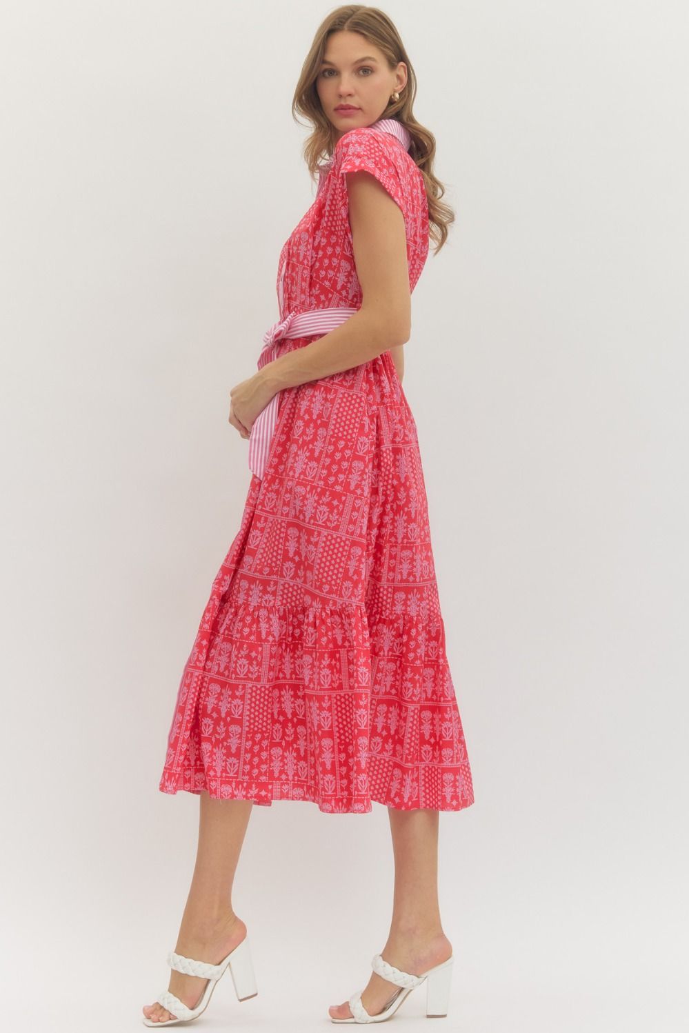 D29488 - Bandana Print Dress-06-Dresses/Jumpsuits-Entro-Krista Anne's Boutique, Women's Fashion and Accessories Located in Oklahoma City, OK and Black Mountain, NC