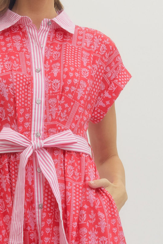 D29488 - Bandana Print Dress-06-Dresses/Jumpsuits-Entro-Krista Anne's Boutique, Women's Fashion and Accessories Located in Oklahoma City, OK and Black Mountain, NC