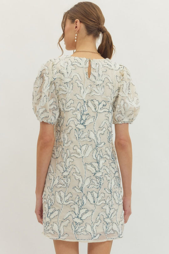 D30017 - Textured Floral Dress-06-Dresses/Jumpsuits-Entro-Krista Anne's Boutique, Women's Fashion and Accessories Located in Oklahoma City, OK and Black Mountain, NC