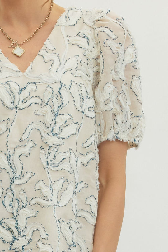 D30017 - Textured Floral Dress-06-Dresses/Jumpsuits-Entro-Krista Anne's Boutique, Women's Fashion and Accessories Located in Oklahoma City, OK and Black Mountain, NC