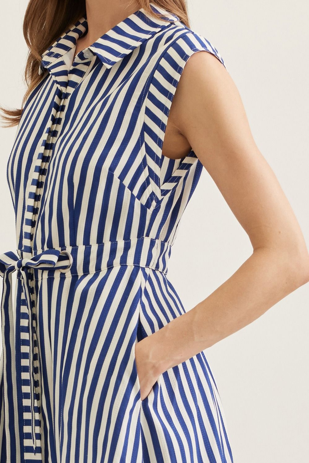 D31446 - Striped Tie Waist Midi Dress-06-Dresses/Jumpsuits-Entro-Krista Anne's Boutique, Women's Fashion and Accessories Located in Oklahoma City, OK and Black Mountain, NC