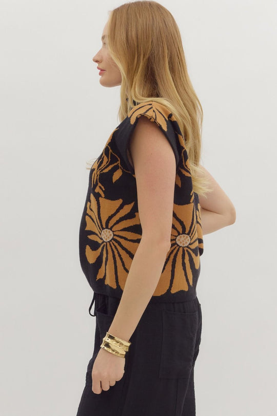 T27692P - Sleeveless Mock Neck Sweater-05-Sweaters-Aslan Rose-Krista Anne's Boutique, Women's Fashion and Accessories Located in Oklahoma City, OK and Black Mountain, NC