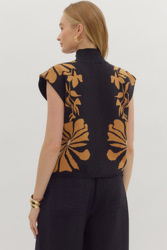 T27692P - Sleeveless Mock Neck Sweater-05-Sweaters-Aslan Rose-Krista Anne's Boutique, Women's Fashion and Accessories Located in Oklahoma City, OK and Black Mountain, NC