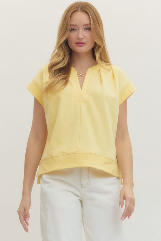 T29608 - Pleated Detail Tee-03-Tees/Tanks-Entro-Krista Anne's Boutique, Women's Fashion and Accessories Located in Oklahoma City, OK and Black Mountain, NC