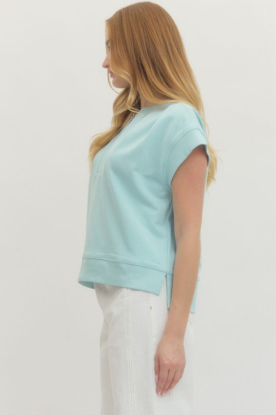 T29608 - Pleated Detail Tee-03-Tees/Tanks-Entro-Krista Anne's Boutique, Women's Fashion and Accessories Located in Oklahoma City, OK and Black Mountain, NC