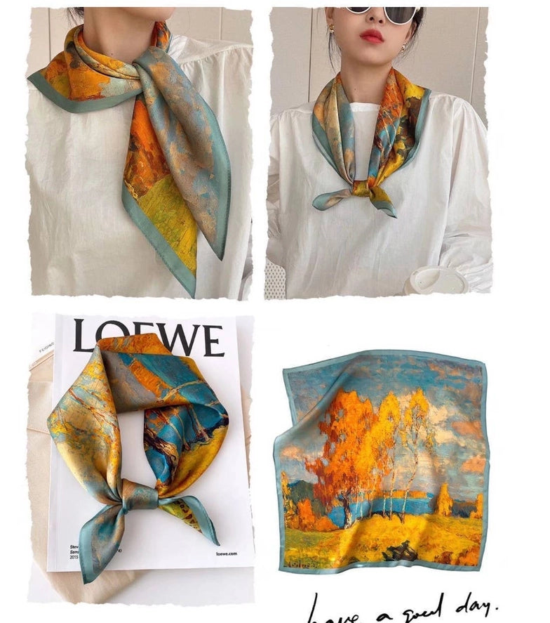 JC0707008 - Watercolor Square Scarf-08-Scarves/Wraps-JC Sunny Fashion-Krista Anne's Boutique, Women's Fashion and Accessories Located in Oklahoma City, OK and Black Mountain, NC