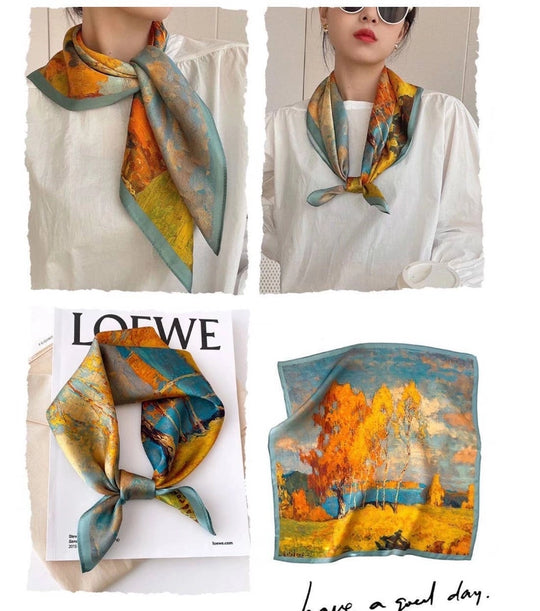 JC0707008 - Watercolor Square Scarf-08-Scarves/Wraps-JC Sunny Fashion-Krista Anne's Boutique, Women's Fashion and Accessories Located in Oklahoma City, OK and Black Mountain, NC