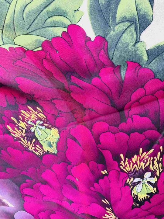 JC023324 - Oriental Peonies Satin Scarf-08-Scarves/Wraps-JC Sunny Fashion-Krista Anne's Boutique, Women's Fashion and Accessories Located in Oklahoma City, OK and Black Mountain, NC