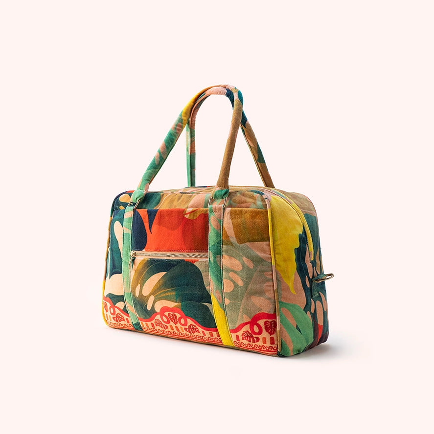 LWB3 - Exotic Leaves Luxe Weekender Bag-09-Accessories-Powder-Krista Anne's Boutique, Women's Fashion and Accessories Located in Oklahoma City, OK and Black Mountain, NC