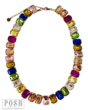 9PN168 - Multi-color rhinestone necklace-10-Jewelry-Pink Panache Brands-Krista Anne's Boutique, Women's Fashion and Accessories Located in Oklahoma City, OK and Black Mountain, NC