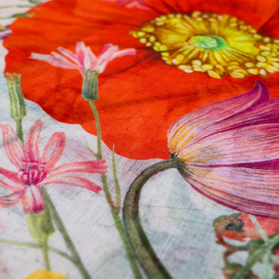 LIN40 - Fine Flowers Scarf-08-Scarves/Wraps-Powder-Krista Anne's Boutique, Women's Fashion and Accessories Located in Oklahoma City, OK and Black Mountain, NC