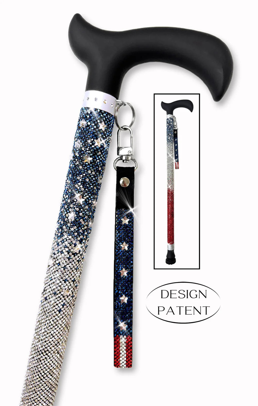 JKC130.AMER - American Pride Sugar Cane-09-Accessories-Jacqueline Kent-Krista Anne's Boutique, Women's Fashion and Accessories Located in Oklahoma City, OK and Black Mountain, NC