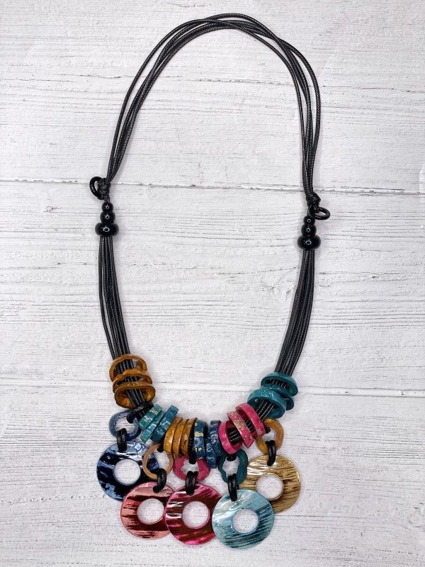 NT1498 - Multi-Color Ring Statement Necklace-10-Jewelry-Alisha D-Krista Anne's Boutique, Women's Fashion and Accessories Located in Oklahoma City, OK and Black Mountain, NC