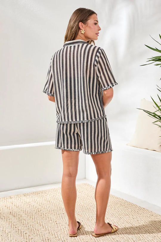 3004O-8369 - Short Sleeve Button Down Blouse-02-Tops/Blouses-Tribal-Krista Anne's Boutique, Women's Fashion and Accessories Located in Oklahoma City, OK and Black Mountain, NC