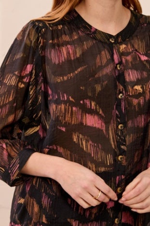 5539O-4996 - Abstract Print Flowy Blouse-02-Tops/Blouses-Tribal-Krista Anne's Boutique, Women's Fashion and Accessories Located in Oklahoma City, OK and Black Mountain, NC