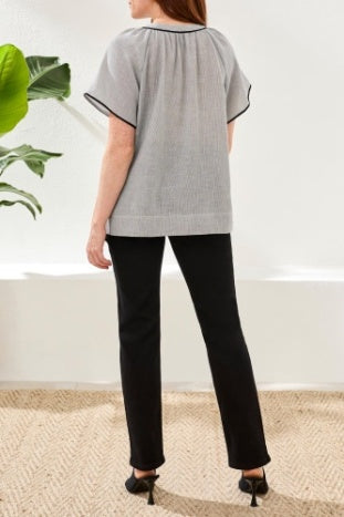 3116O-8472 - Tape Edging Blouse-02-Tops/Blouses-Tribal-Krista Anne's Boutique, Women's Fashion and Accessories Located in Oklahoma City, OK and Black Mountain, NC