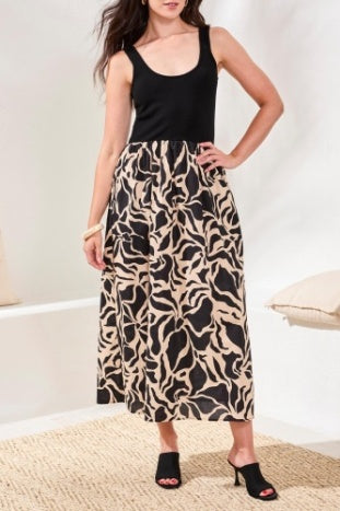 953O-8449 - Twofer Sleeveless Dress-06-Dresses/Jumpsuits-Tribal-Krista Anne's Boutique, Women's Fashion and Accessories Located in Oklahoma City, OK and Black Mountain, NC