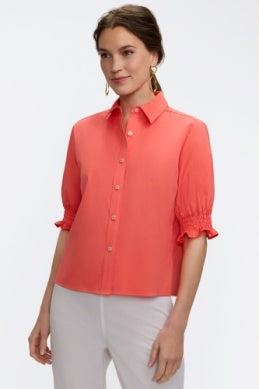 205555 - Vivienne Elbow Matte Shirt-02-Tops/Blouses-Foxcroft-Krista Anne's Boutique, Women's Fashion and Accessories Located in Oklahoma City, OK and Black Mountain, NC