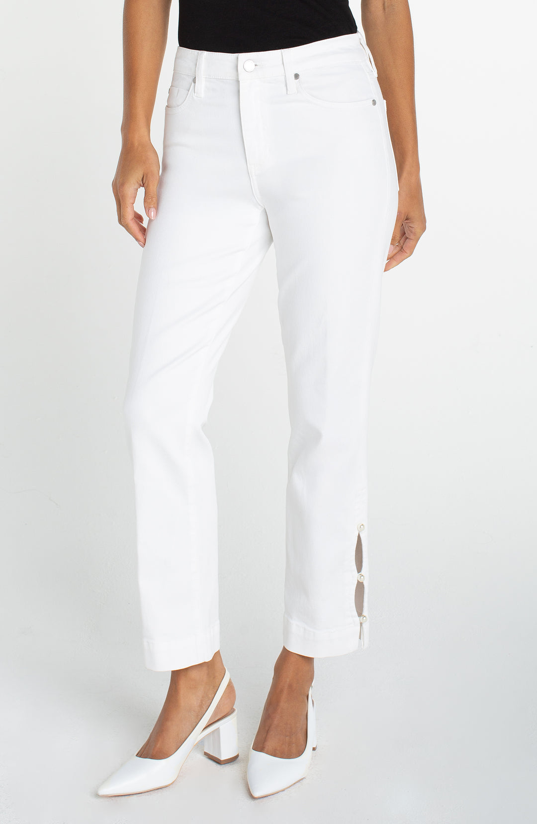 LM3159Q31 - Kennedy Crop Jean w/ Pearl Trim-04-Bottoms-Liverpool-Krista Anne's Boutique, Women's Fashion and Accessories Located in Oklahoma City, OK and Black Mountain, NC