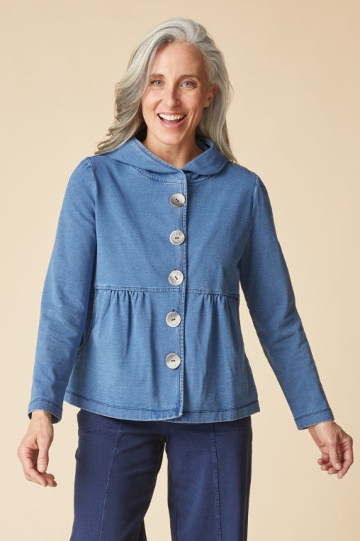 31525 - Span Shirred Hoodie-01-Jackets/Blazers-Habitat-Krista Anne's Boutique, Women's Fashion and Accessories Located in Oklahoma City, OK and Black Mountain, NC