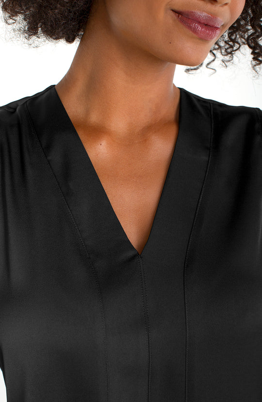 LM8K27PS6 - Sleeveless V-neck Woven-to-Knit Top-03-Tees/Tanks-Liverpool-Krista Anne's Boutique, Women's Fashion and Accessories Located in Oklahoma City, OK and Black Mountain, NC