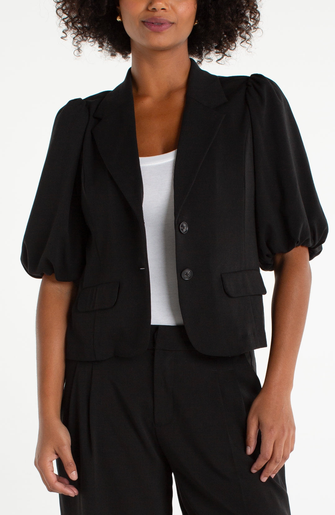 LM1C77TS39 - Balloon Sleeve Blazer-01-Jackets/Blazers-Liverpool-Krista Anne's Boutique, Women's Fashion and Accessories Located in Oklahoma City, OK and Black Mountain, NC