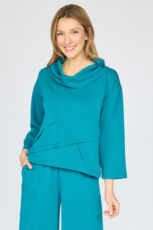 330140 - Featherlux Crossroads Cowl Top-02-Tops/Blouses-Habitat-Krista Anne's Boutique, Women's Fashion and Accessories Located in Oklahoma City, OK and Black Mountain, NC
