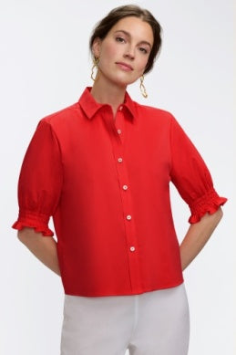 205555 - Vivienne Elbow Matte Shirt-02-Tops/Blouses-Foxcroft-Krista Anne's Boutique, Women's Fashion and Accessories Located in Oklahoma City, OK and Black Mountain, NC