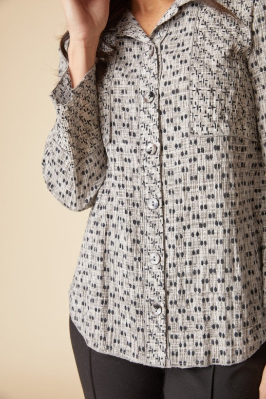 48134 - Mix & Match Geo Seamed Tunic-01-Jackets/Blazers-Habitat-Krista Anne's Boutique, Women's Fashion and Accessories Located in Oklahoma City, OK and Black Mountain, NC