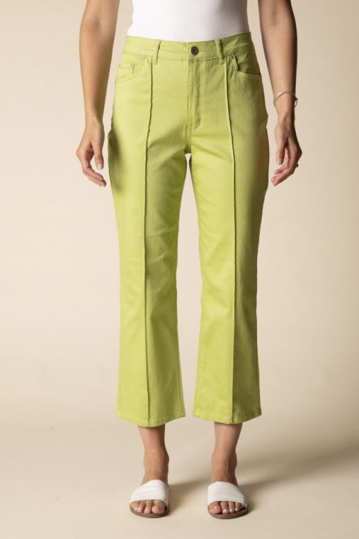 11471 - Stretch Denim Seamed Cropped Flare Pant-04-Bottoms-Habitat-Krista Anne's Boutique, Women's Fashion and Accessories Located in Oklahoma City, OK and Black Mountain, NC