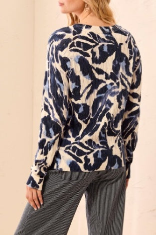 2383O-576 - Printed Cable Sweater-05-Sweaters-Tribal-Krista Anne's Boutique, Women's Fashion and Accessories Located in Oklahoma City, OK and Black Mountain, NC