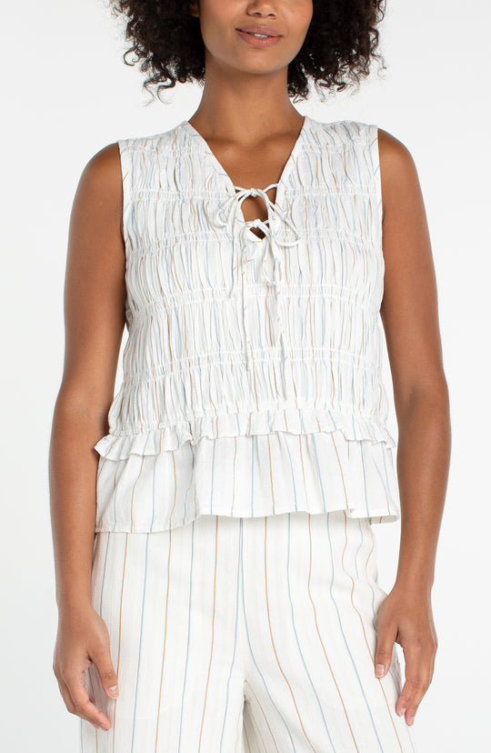 LM8K10EE61 - Smocked Sleeveless Top-03-Tees/Tanks-Liverpool-Krista Anne's Boutique, Women's Fashion and Accessories Located in Oklahoma City, OK and Black Mountain, NC