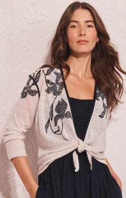 M261145 - Inked Blooms 4-Way Cardigan-01-Jackets/Blazers-Nic+Zoe-Krista Anne's Boutique, Women's Fashion and Accessories Located in Oklahoma City, OK and Black Mountain, NC