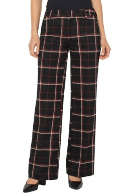 LM4654TL47 - Kelsey Wide Leg Plaid Trouser-04-Bottoms-Liverpool-Krista Anne's Boutique, Women's Fashion and Accessories Located in Oklahoma City, OK and Black Mountain, NC