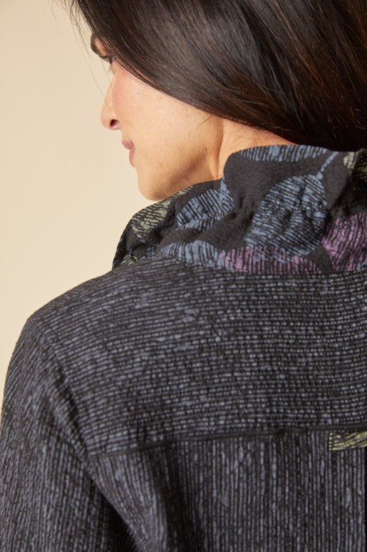 21048 - Crinkle Crepe Leaves Luna Jacket-01-Jackets/Blazers-Habitat-Krista Anne's Boutique, Women's Fashion and Accessories Located in Oklahoma City, OK and Black Mountain, NC