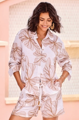 3001O-8377 - Button Front Blouse-02-Tops/Blouses-Tribal-Krista Anne's Boutique, Women's Fashion and Accessories Located in Oklahoma City, OK and Black Mountain, NC