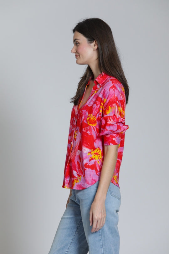 T55P/C-329D/CG - Blouson Sleeve Top-02-Tops/Blouses-Apny Apparel Inc-Krista Anne's Boutique, Women's Fashion and Accessories Located in Oklahoma City, OK and Black Mountain, NC