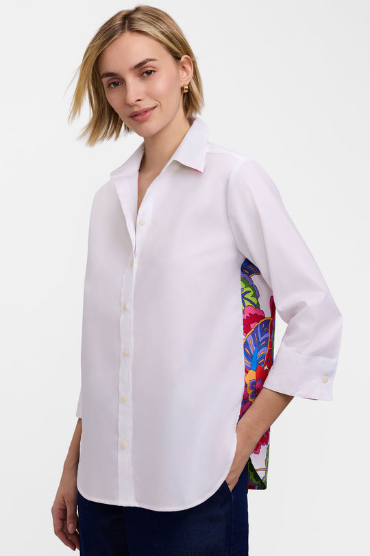 205573 - Meghan 3/4 Paradise Blooms Mix Shirt-02-Tops/Blouses-Foxcroft-Krista Anne's Boutique, Women's Fashion and Accessories Located in Oklahoma City, OK and Black Mountain, NC
