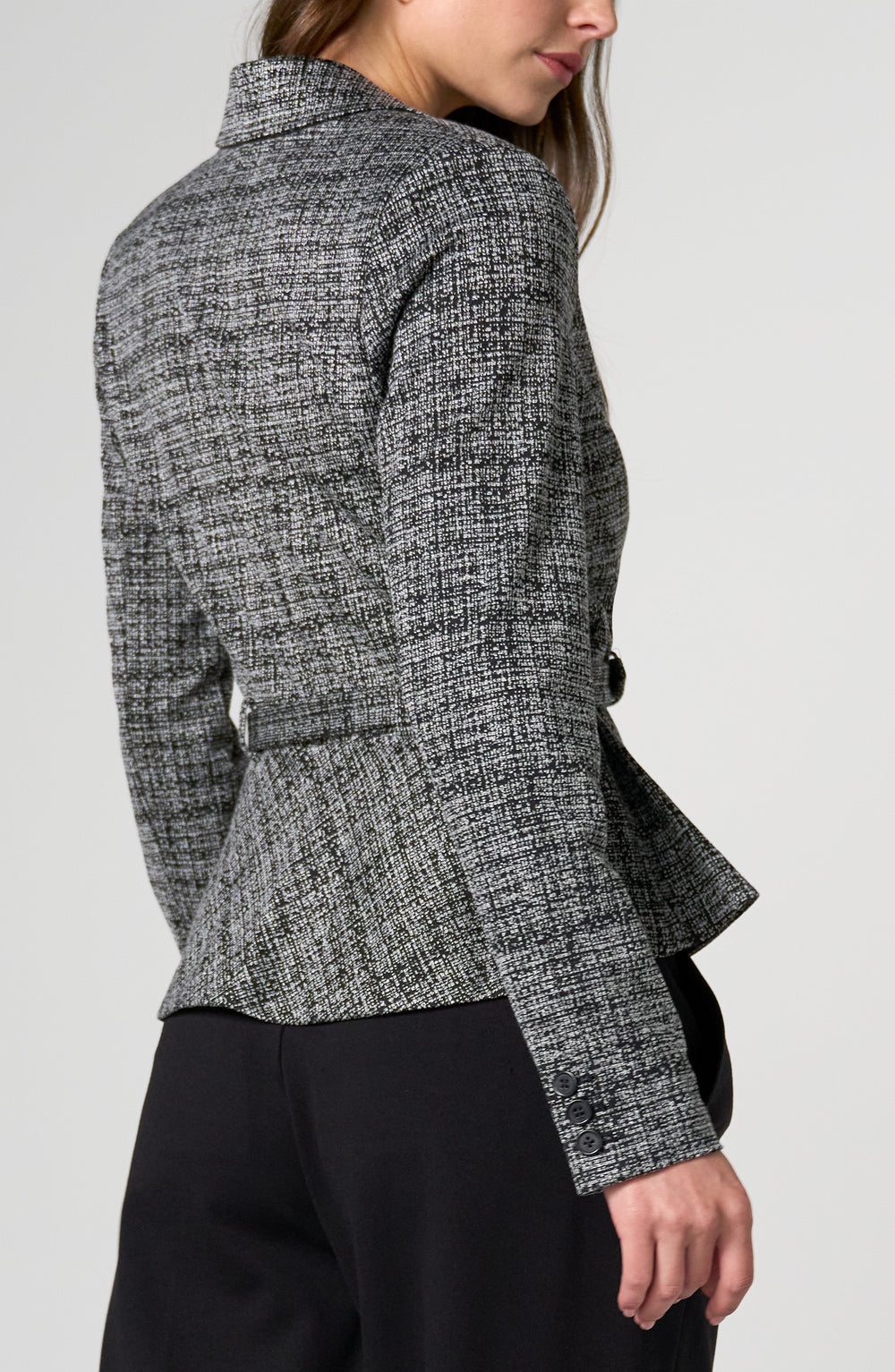 LM1D38TL92 - Belted Peplum Blazer-01-Jackets/Blazers-Liverpool-Krista Anne's Boutique, Women's Fashion and Accessories Located in Oklahoma City, OK and Black Mountain, NC
