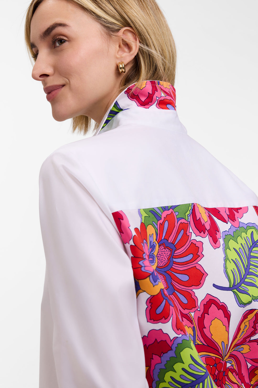 205573 - Meghan 3/4 Paradise Blooms Mix Shirt-02-Tops/Blouses-Foxcroft-Krista Anne's Boutique, Women's Fashion and Accessories Located in Oklahoma City, OK and Black Mountain, NC
