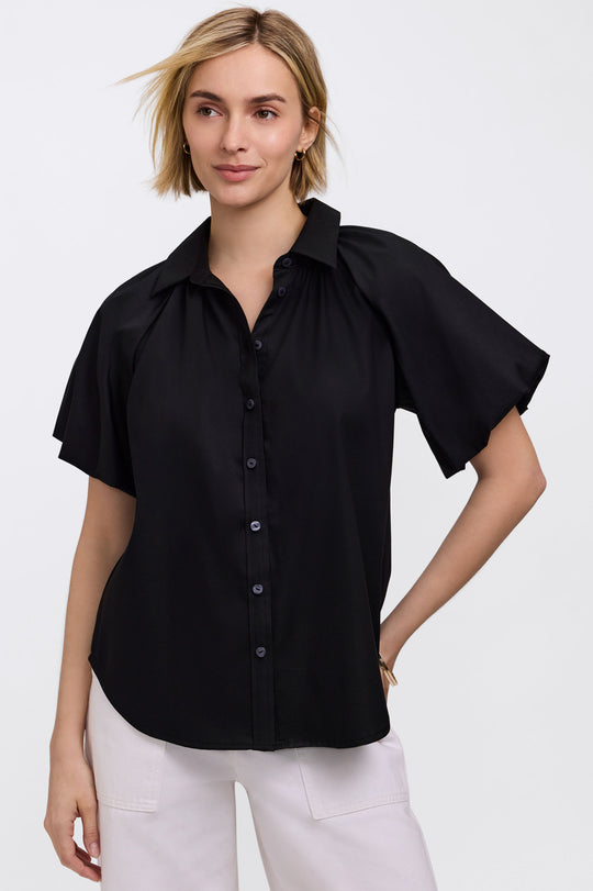 205600 - Paula Puff Short Sleeve Top-02-Tops/Blouses-Foxcroft-Krista Anne's Boutique, Women's Fashion and Accessories Located in Oklahoma City, OK and Black Mountain, NC