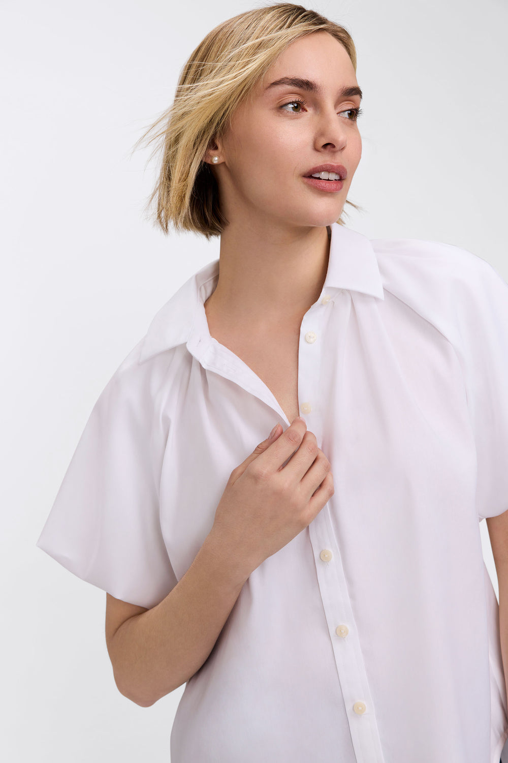205600 - Paula Puff Short Sleeve Top-02-Tops/Blouses-Foxcroft-Krista Anne's Boutique, Women's Fashion and Accessories Located in Oklahoma City, OK and Black Mountain, NC