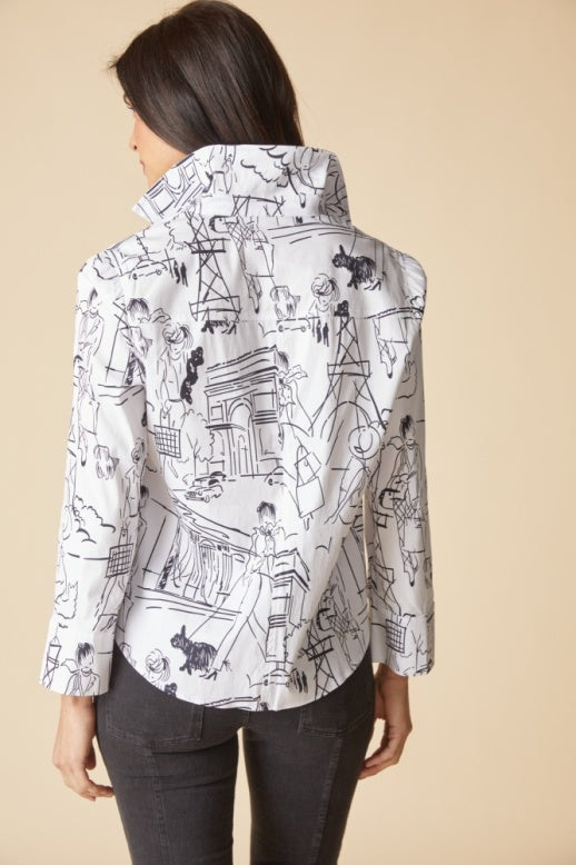 15416 - Perfect Destinations Shaped Shirt-02-Tops/Blouses-Habitat-Krista Anne's Boutique, Women's Fashion and Accessories Located in Oklahoma City, OK and Black Mountain, NC