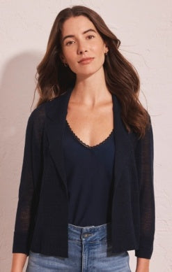M261113 - Featherknit Collared Cardigan-01-Jackets/Blazers-Nic+Zoe-Krista Anne's Boutique, Women's Fashion and Accessories Located in Oklahoma City, OK and Black Mountain, NC