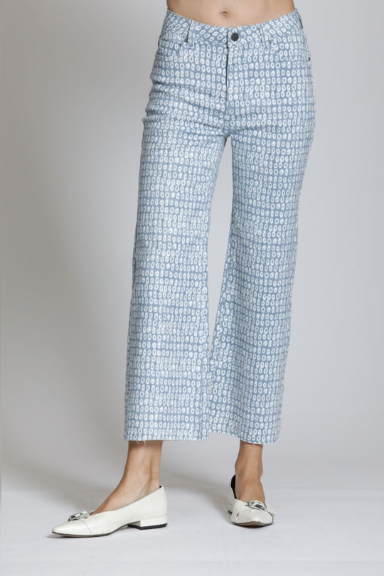 C67C - Printed Wide Leg Crop Jean-04-Bottoms-Apny Apparel Inc-Krista Anne's Boutique, Women's Fashion and Accessories Located in Oklahoma City, OK and Black Mountain, NC