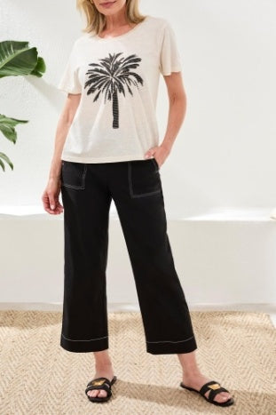 3073O-8464 - Palm Tree Graphic Tee-02-Tops/Blouses-Tribal-Krista Anne's Boutique, Women's Fashion and Accessories Located in Oklahoma City, OK and Black Mountain, NC