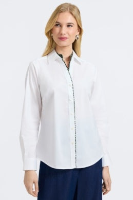 Marlee Animal Trim Blouse-02-Tops/Blouses-Foxcroft-Krista Anne's Boutique, Women's Fashion and Accessories Located in Oklahoma City, OK and Black Mountain, NC